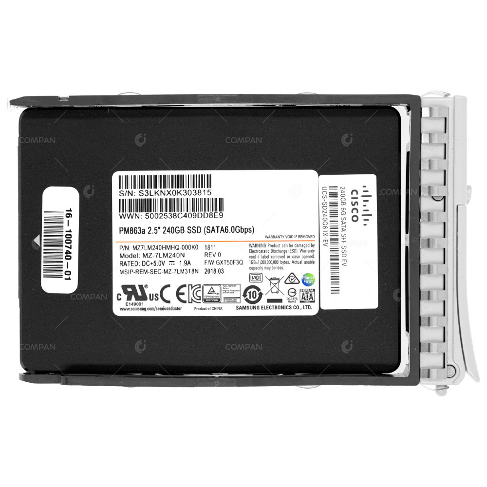 UCS-SD240G61X-EV CISCO 240GB 6G SATA 2.5 SFF SSD 16-100740-01, MZ-7LM240N